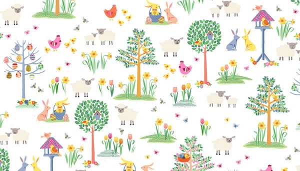 Makower Fabrics Spring Garden Scenic