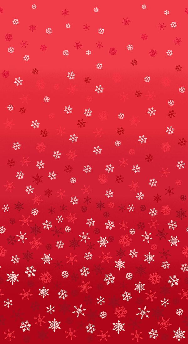 Makower Fabrics Scandi Christmas Red Ombre Snowflakes