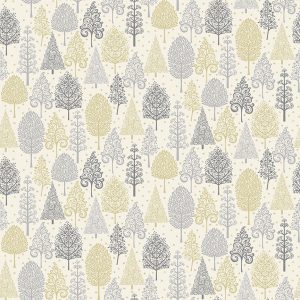 Makower Fabrics Scandi Christmas Trees on Cream