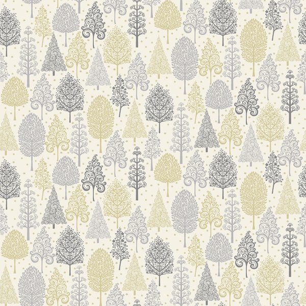 Makower Fabrics Scandi Christmas Trees on Cream