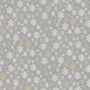 Makower Fabrics Scandi Christmas Snowflakes on Grey