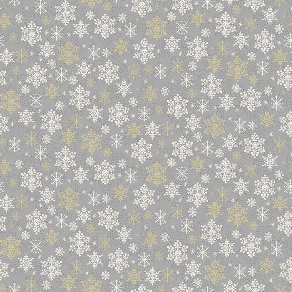 Makower Fabrics Scandi Christmas Snowflakes on Grey