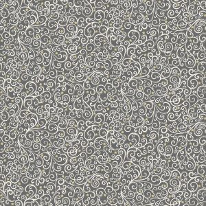 Makower Fabrics Scandi Christmas Festive Scroll on Grey