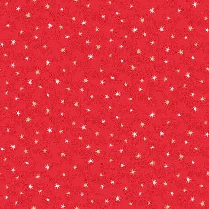 Makower Fabrics Scandi Christmas Stars on Red