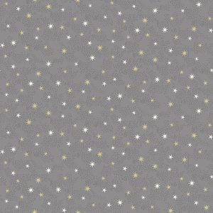 Makower Fabrics Scandi Christmas Stars on Grey