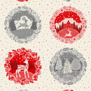 Makower Fabrics Scandi Christmas Festive Circle Panel