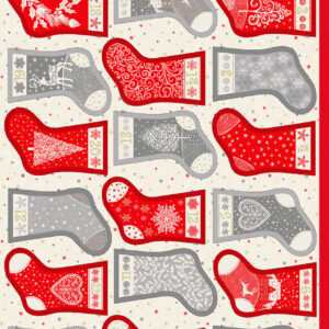 Makower Fabrics Scandi Christmas Mini Stockings Advent Panel