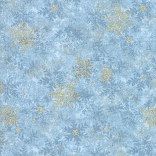 Moda Fabrics Forest Frost Pale Blue Glitter Icicle