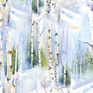 3 Wishes Fabric Snowfall on the Range Birch Tree