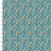 3 Wishes Fabric Shop Hop Colourful Windmills on a Checkered Teal Background With Ruler