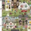 3 Wishes Fabric Shop Hop Around the Town Scenic Print With Ruler