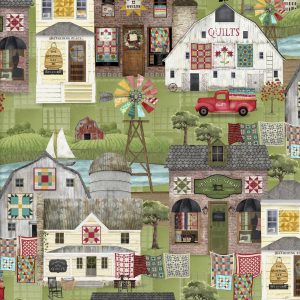 3 Wishes Fabric Shop Hop Around the Town Scenic Print
