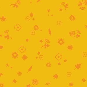 Alison Glass Fabrics Postmark Margin Daffodil tonal print
