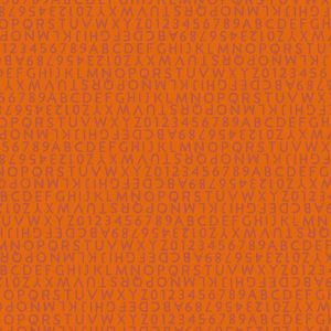 Alison Glass Fabrics Postmark Letters in Tiger Orange