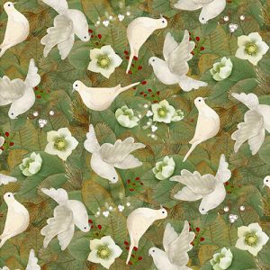 3 Wishes Fabric French Countryside Christmas Doves
