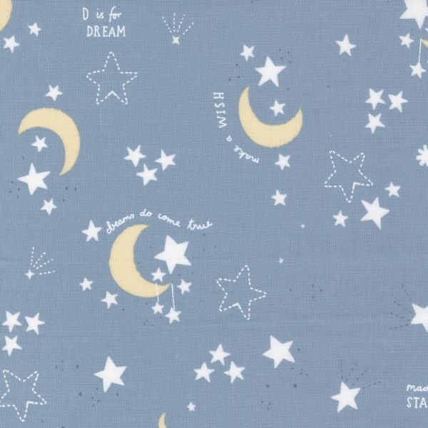 Moda Fabrics D is for Dream Stardust on Dark Blue