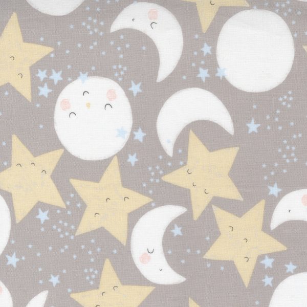 Moda Fabrics D is for Dream Star & Moon on Grey