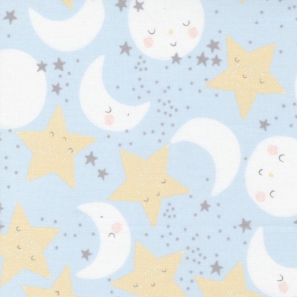 Moda Fabrics D is for Dream Star & Moon on Blue