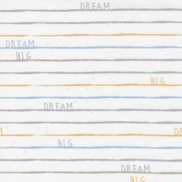 Moda Fabrics D is for Dream Word Stripe on White