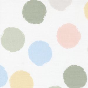 Moda Fabrics D is for Dream Large Polka Dots on White