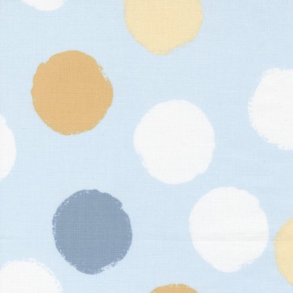 Moda Fabrics D is for Dream Large Polka Dots on Blue