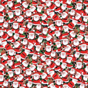 Makower Fabrics Santa's Christmas Crowd Santa with Gold Metallic