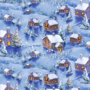 3 Wishes Fabric Christmas Eve Journey Snowy Village