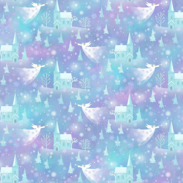 Northcott Fabrics Angels on High in Light Teal