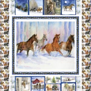 3 Wishes Fabric Snowfall on the Range Scenic Horses Free Quilt Pattern