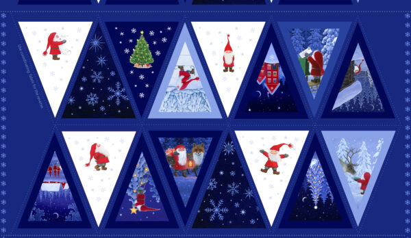 Lewis & Irene Fabrics Tomtens Village Christmas Bunting Panel