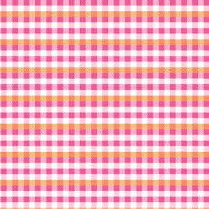 Poppie Cotton Fabric Kitty Loves Candy Pink Plaid