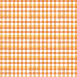 Poppie Cotton Fabric Kitty Loves Candy Orange Plaid